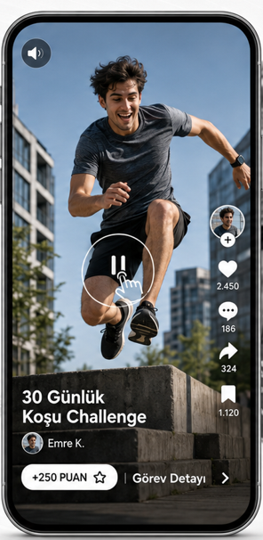 DoIt akış ekranı — 30 Günlük Koşu Challenge